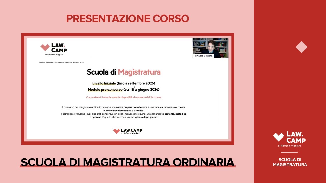 Law Camp - II Presentazione della ⁣⁣⁣Scuola di Magistratura Ordinaria - Corsi 2026