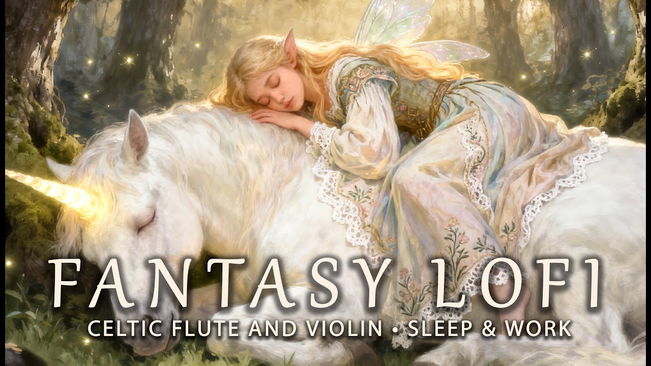 Rest with the Last Unicorn ✨ Fantasy Lofi & Golden Forest Ambience