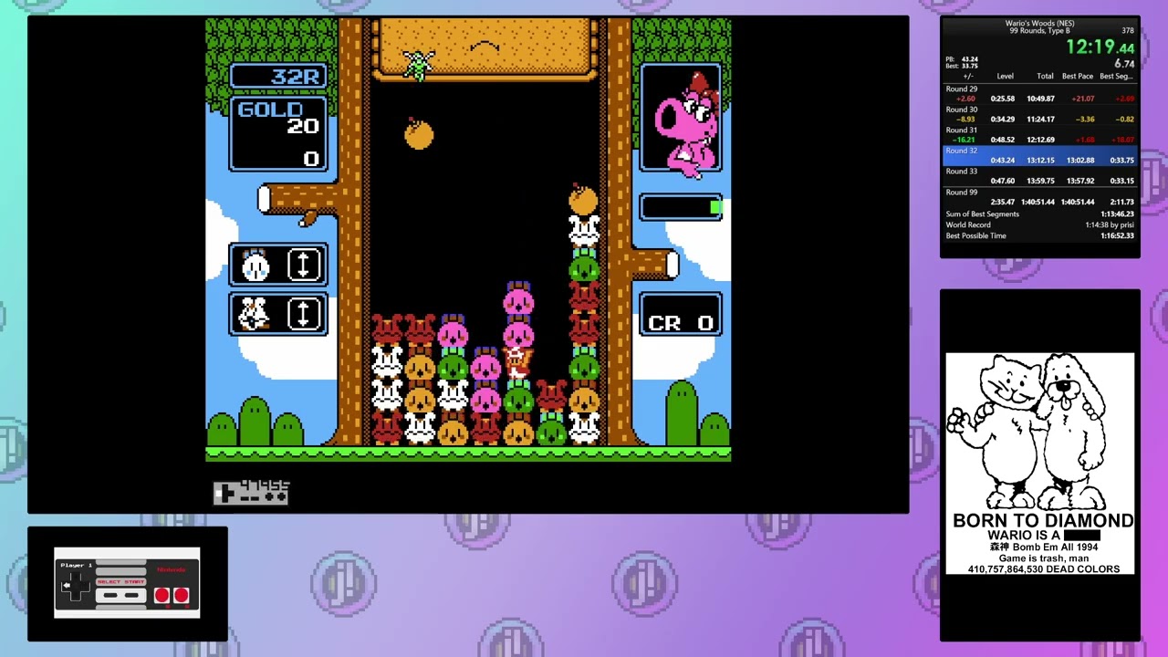 Wario's Woods - Type B - 1:39:42.483