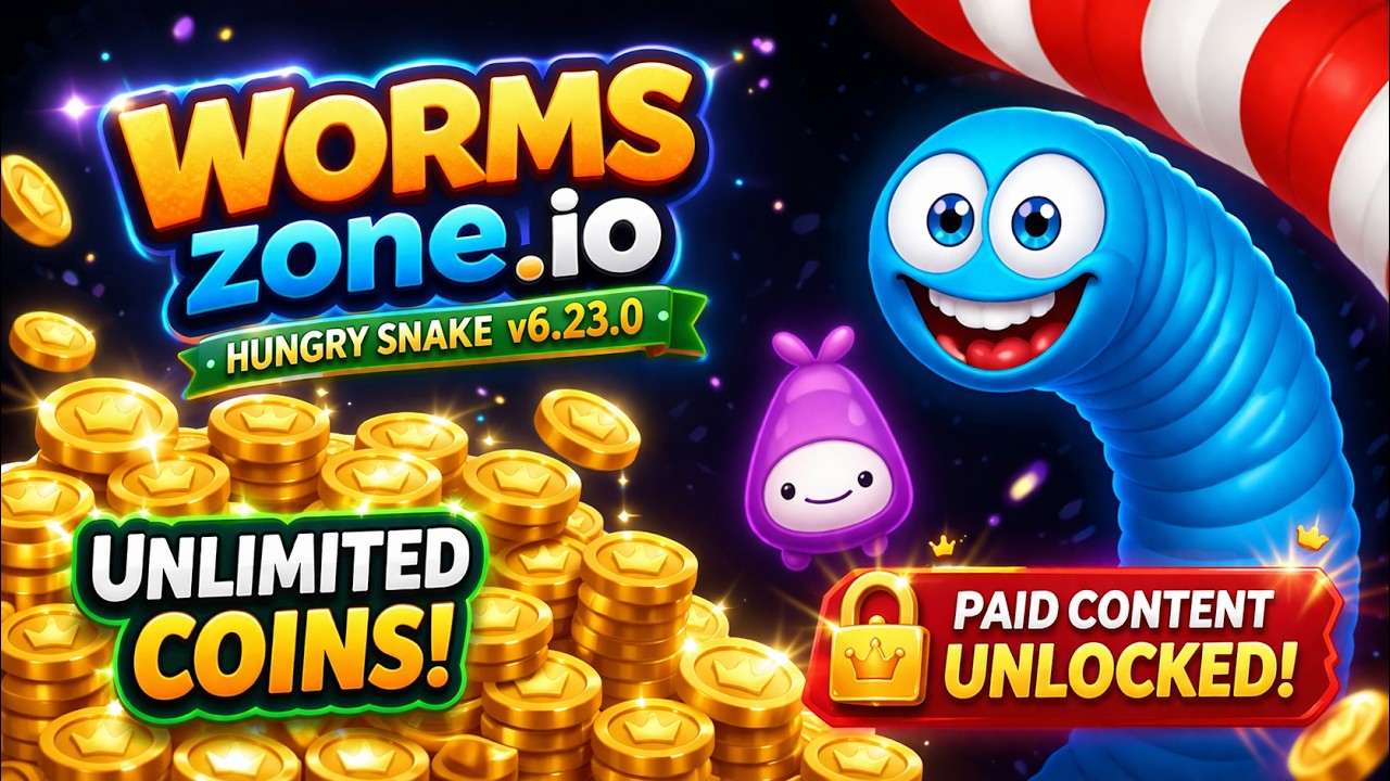 Worms Zone .io MOD APK v6.23.0 😱 Unlimited Coins 💰 All Skins Unlocked 🐍