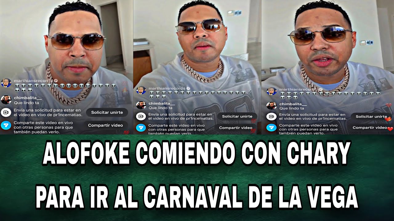 ALOFOKE COMIENDO CON CHARY PARA IR AL CARNAVAL DE LA VEGA 