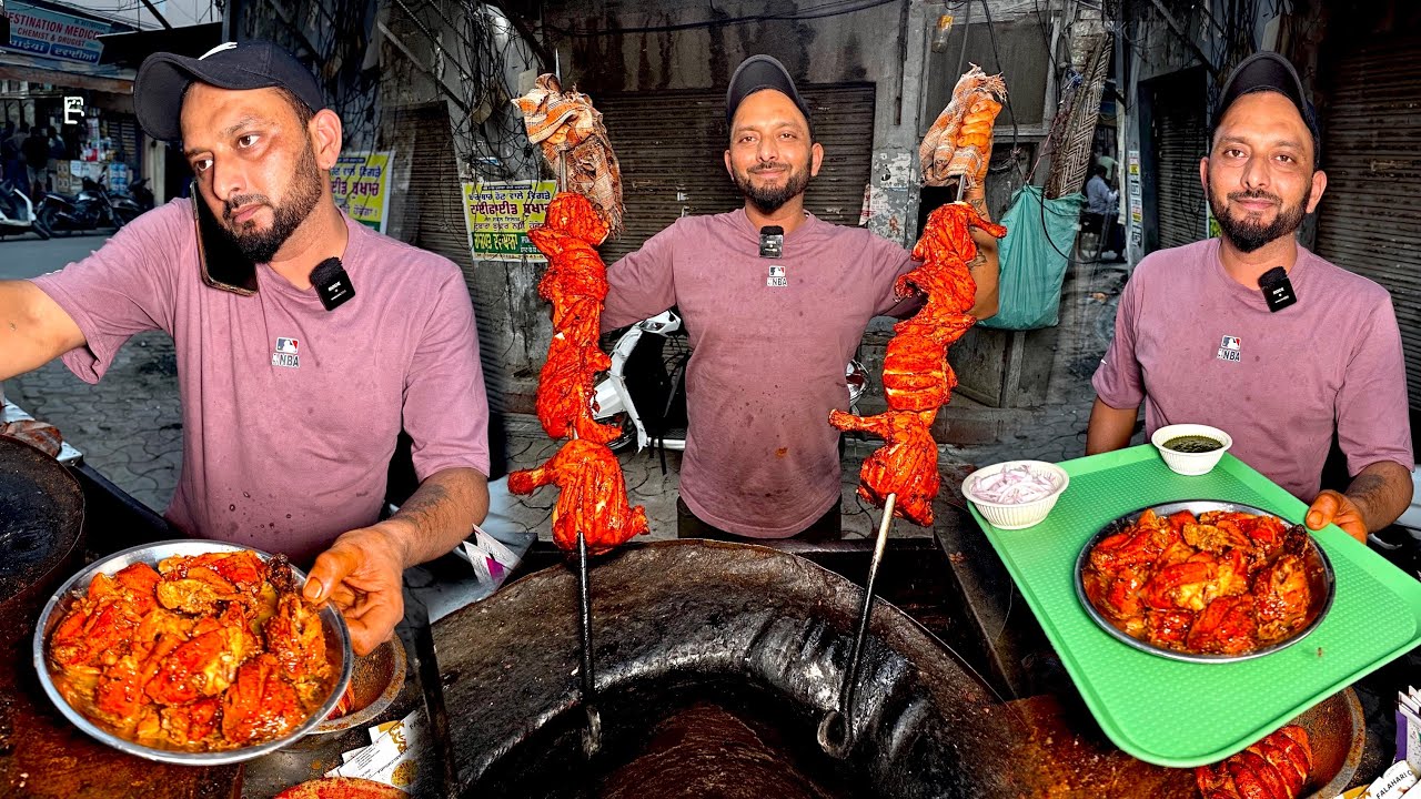 बिल्ला मास्टर रोडसाइड तंदूरी चिकन वाला 40 साल से चटकारे वाला चिकन। BEST VIRAL STREETFOOD IN AMRITSAR