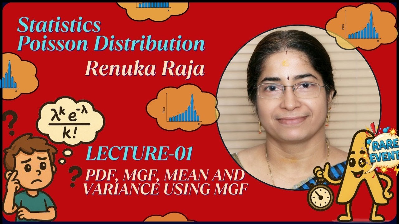 Poisson Distribution- 01: pdf, mgf, mean and variance using mgf