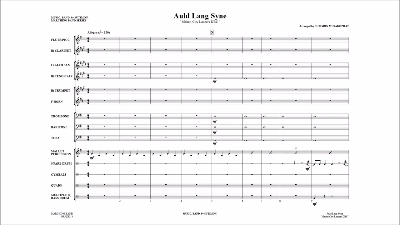 Auld Lang Syne by Makati City Lancers DBC / arranged by Sutimon Musakophat