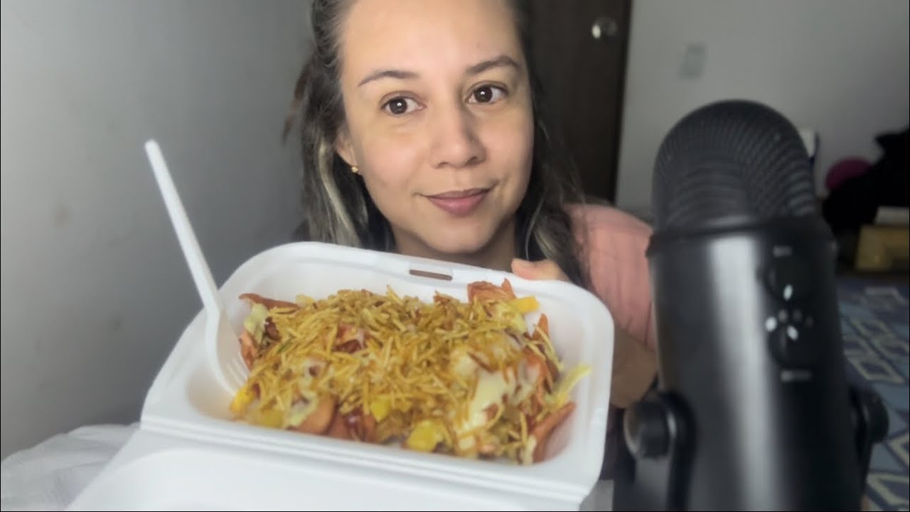 ASMR comiendo salchi suiza + history time