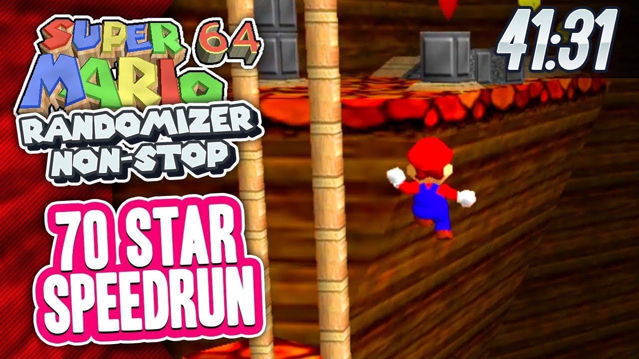 Super Mario 64 Randomizer 70 Star Speedrun in 41:31 (Non-Stop)