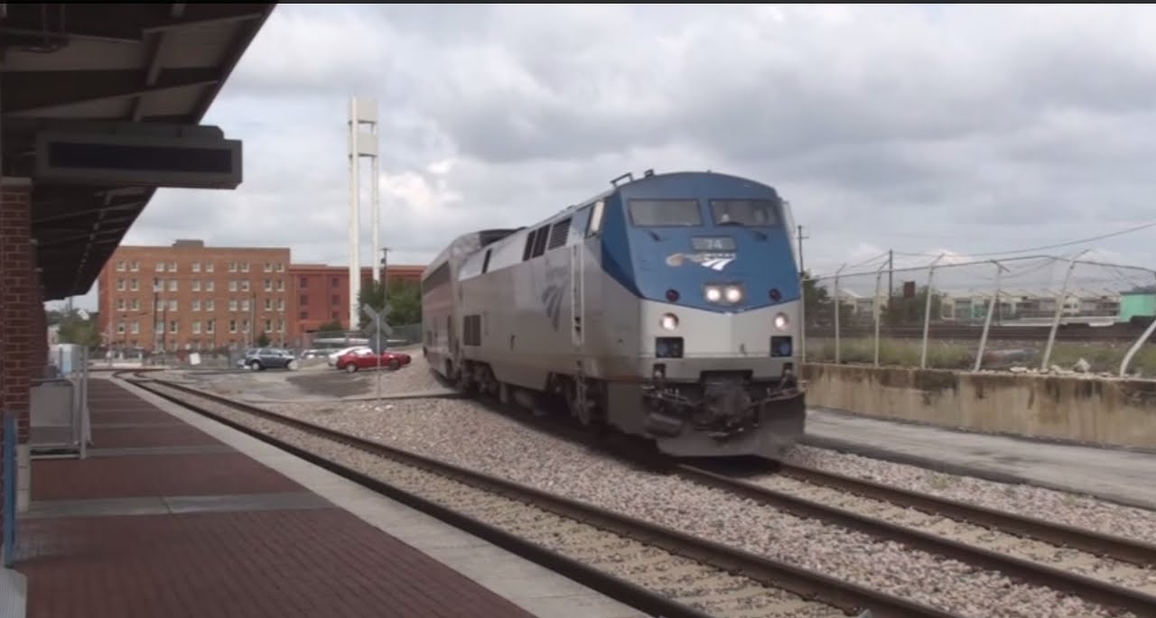 (HD) Tower 55 Fort Worth Action: 10 Trains.  Freight and Passenger: UP Amtrak BNSF Trinity