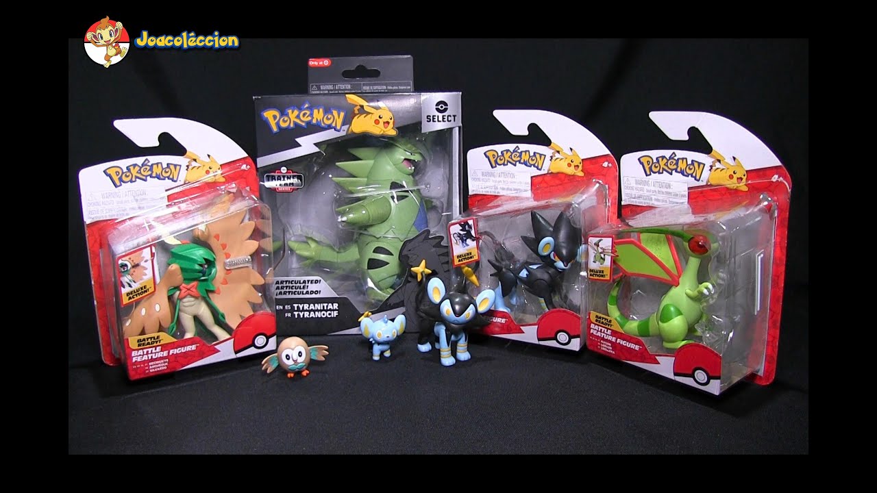 Figuras Pokémon Tyranitar Select, Luxray, Flygon, Decidueye y Luxio Jazwares (WCT) / Joacoléccion
