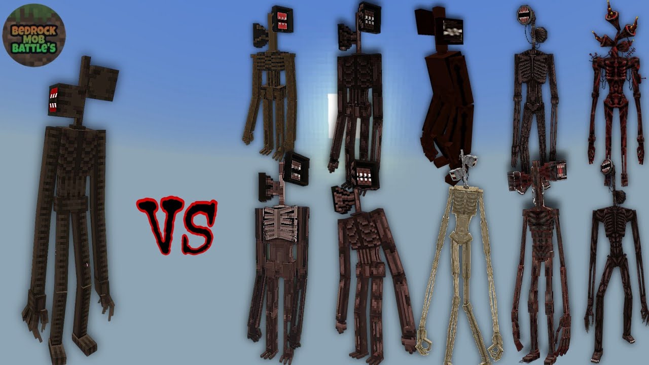Siren Head V1 (AG1) vs Siren Heads | Minecraft Bedrock | MobBattle