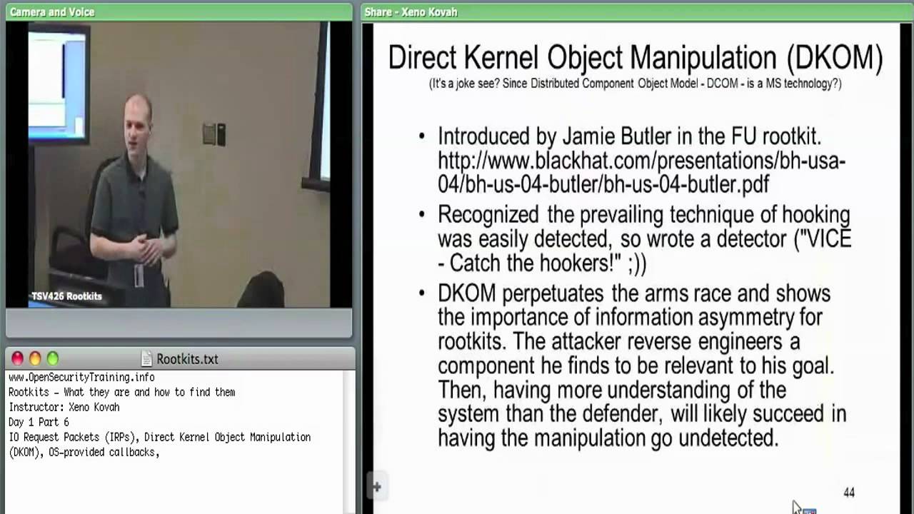 Day 1 Part 6: Rootkits: What they are, and how to find them