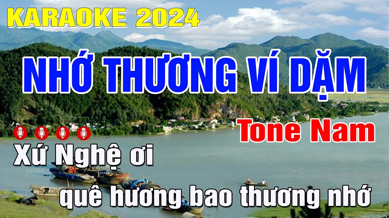 Nhớ Thương Ví Dặm Karaoke Tone Nam (Dm) Nhạc Sống | Trung Hiếu