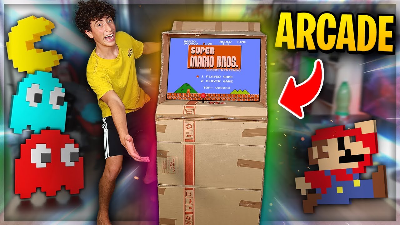Ho costruito un CABINATO ARCADE DI CARTONE A GRANDEZZA NATURALE! *e funziona*