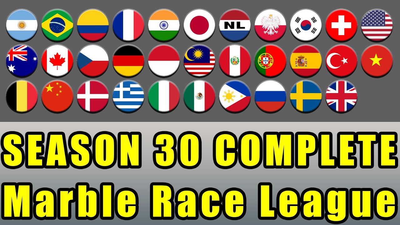 Marble Race League Season 30 Complete Race in Algodoo / Marble Race King