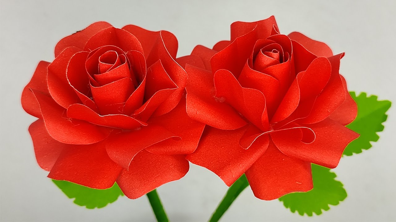 Easy and Beautiful Paper Flower Rose Making - DIY Flowers - Handmade Paper Rose