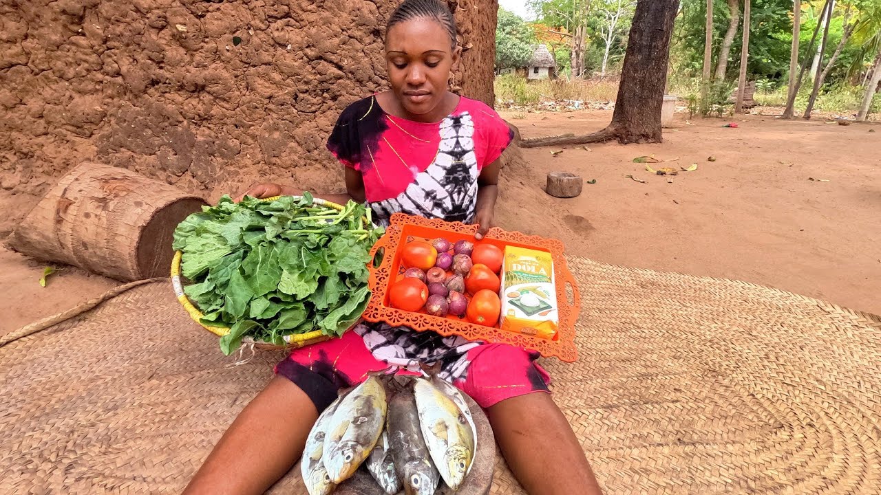 Cooking African Village food/Giriama Coconut Fish Curry with Vegetables/African Village life