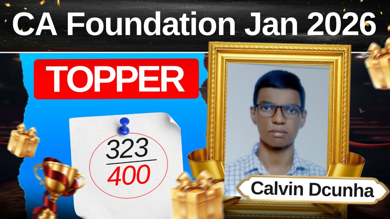CA Foundation Jan'26 Results | Calvin Dcunha Score 323 | Unacademy CA #caresults (1)