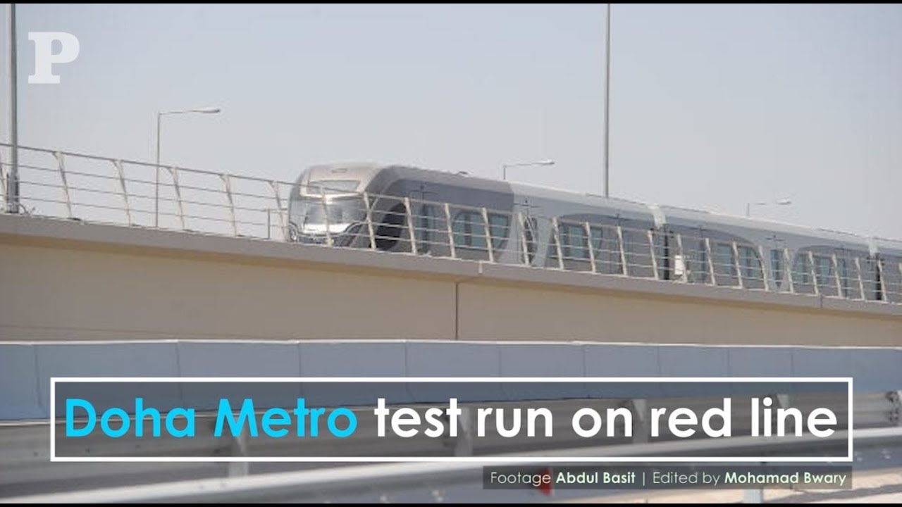 Doha Metro train does test run on red line