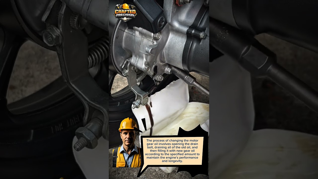 The process of changing the motor gear oil involves opening the drain bolt, #shortvideo