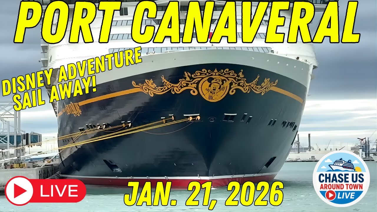 🔴 LIVE: Disney Adventure Sail Away from Port Canaveral LIVE! (Jan. 21, 2026)
