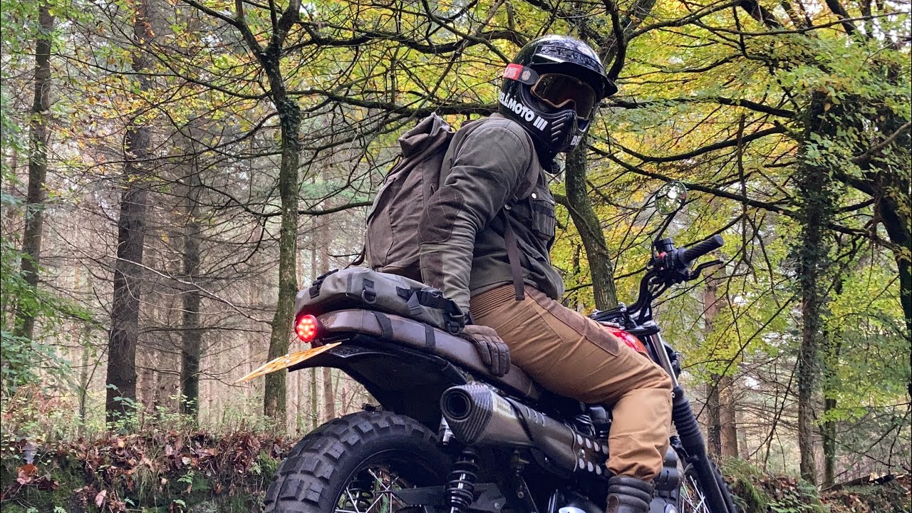 Woodland ride to the Waterfalls | Triumph street scrambler 900 | Wales UK
