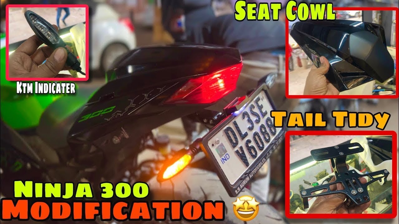 Ninja 300 Modification install Tail Tidy | KTM Indicator | Seat Cowl 🤯