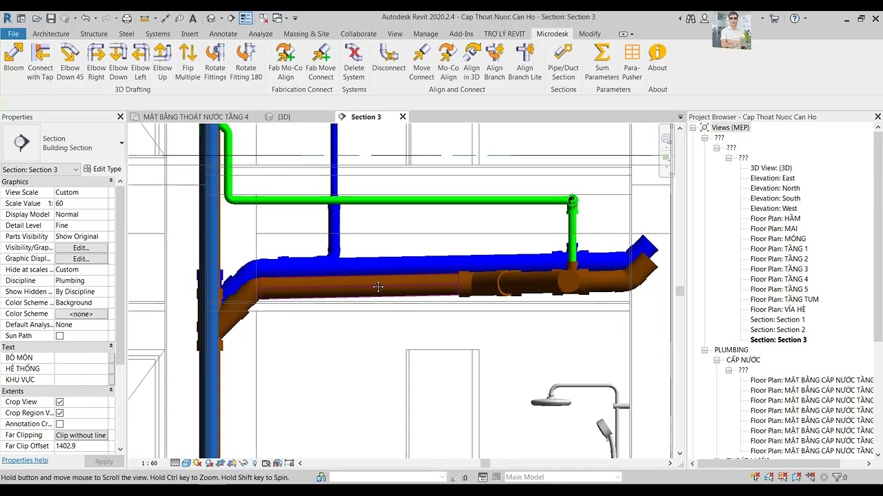 (Revit) Bài 6 - Model hệ thống thoát nước (P2) - Khóa học Revit CTN
