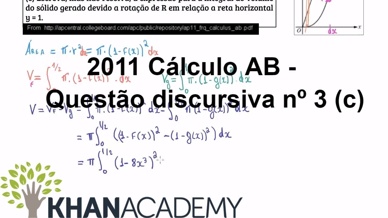 2011 Cálculo AB - Questão discursiva nº 3 (c) | Matematica | Khan Academy
