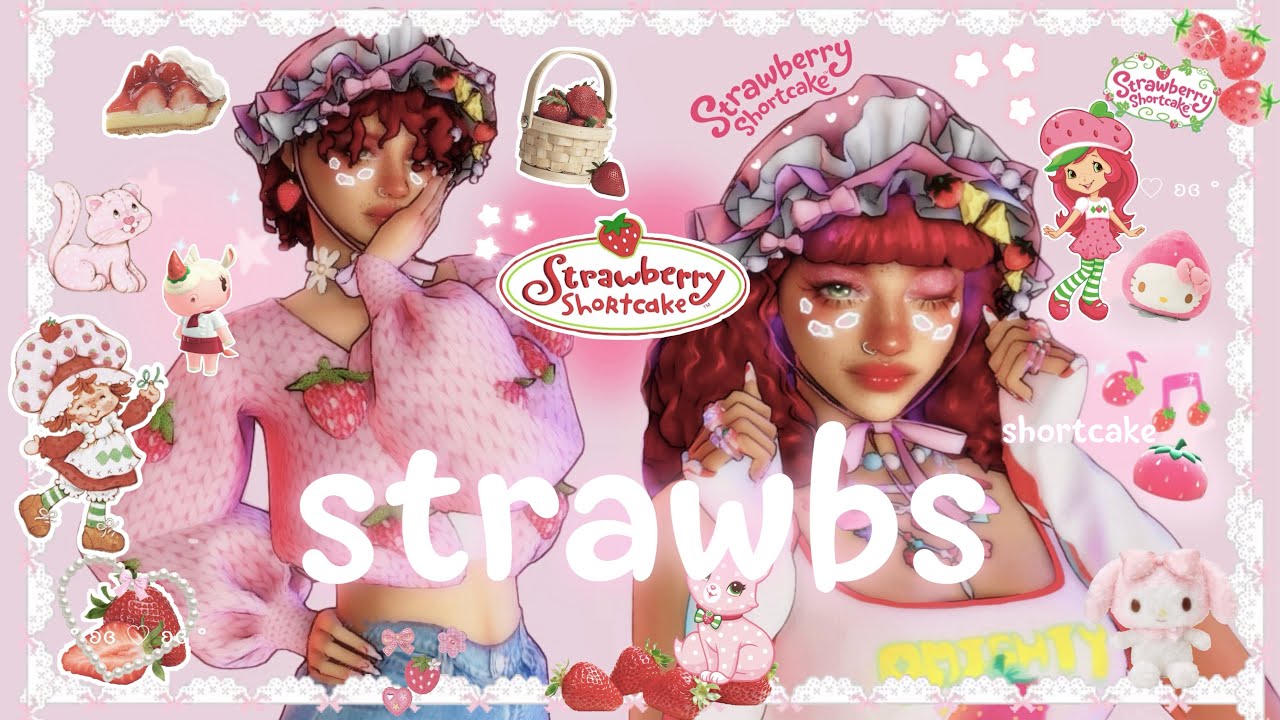 🍓strawberry shortcake 🍰|| sims 4 cas + cc links ♡