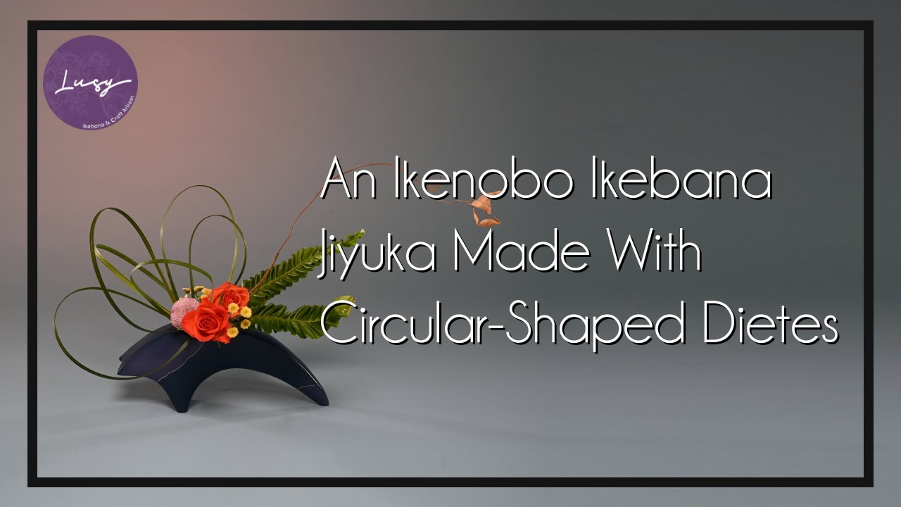 Ikebana Jiyuka 29 Ikebana  Ikenobo Jiyuka Made With Circular-Shaped Dietes