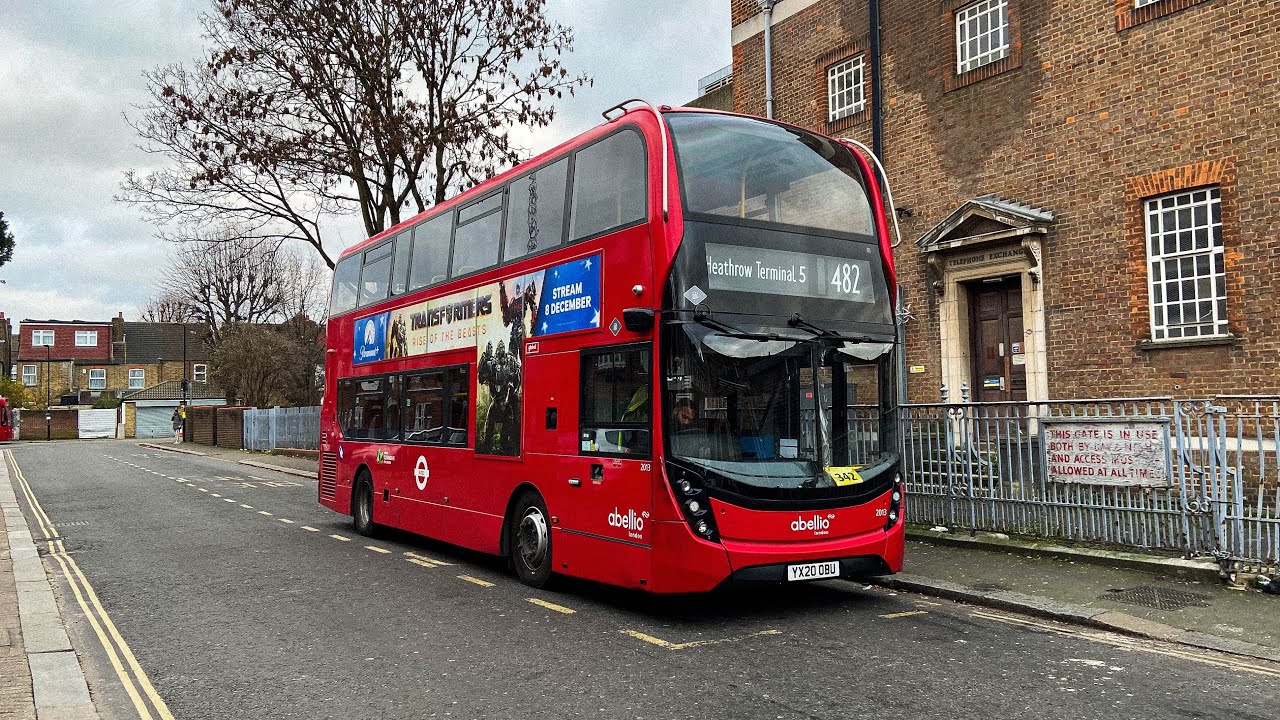 Full Route Visual | London Bus Route 482: Southall Town Hall to Heathrow Terminal 5 