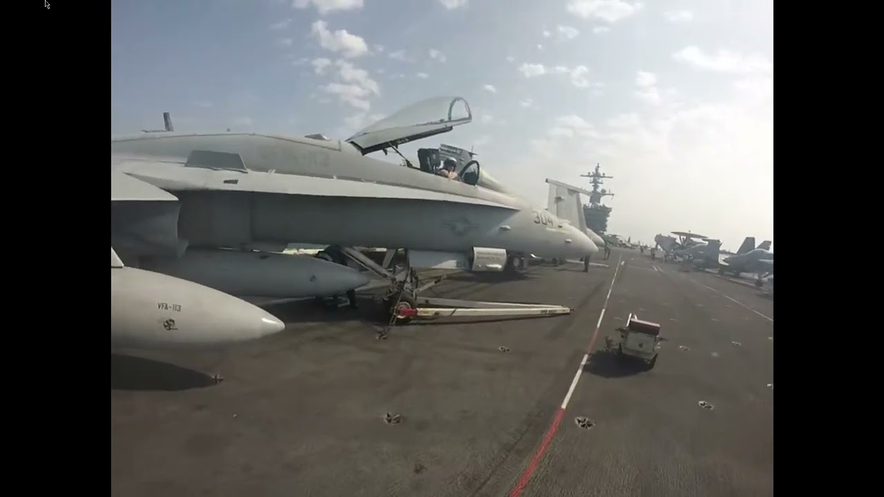 F A 18C Aircraft Carrier Preflight and Startup !!!