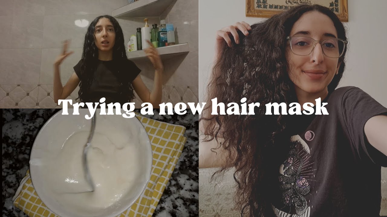 جربت دانون مسوس لشعري لأول مرة |  Trying a new diy hair mask for the first time