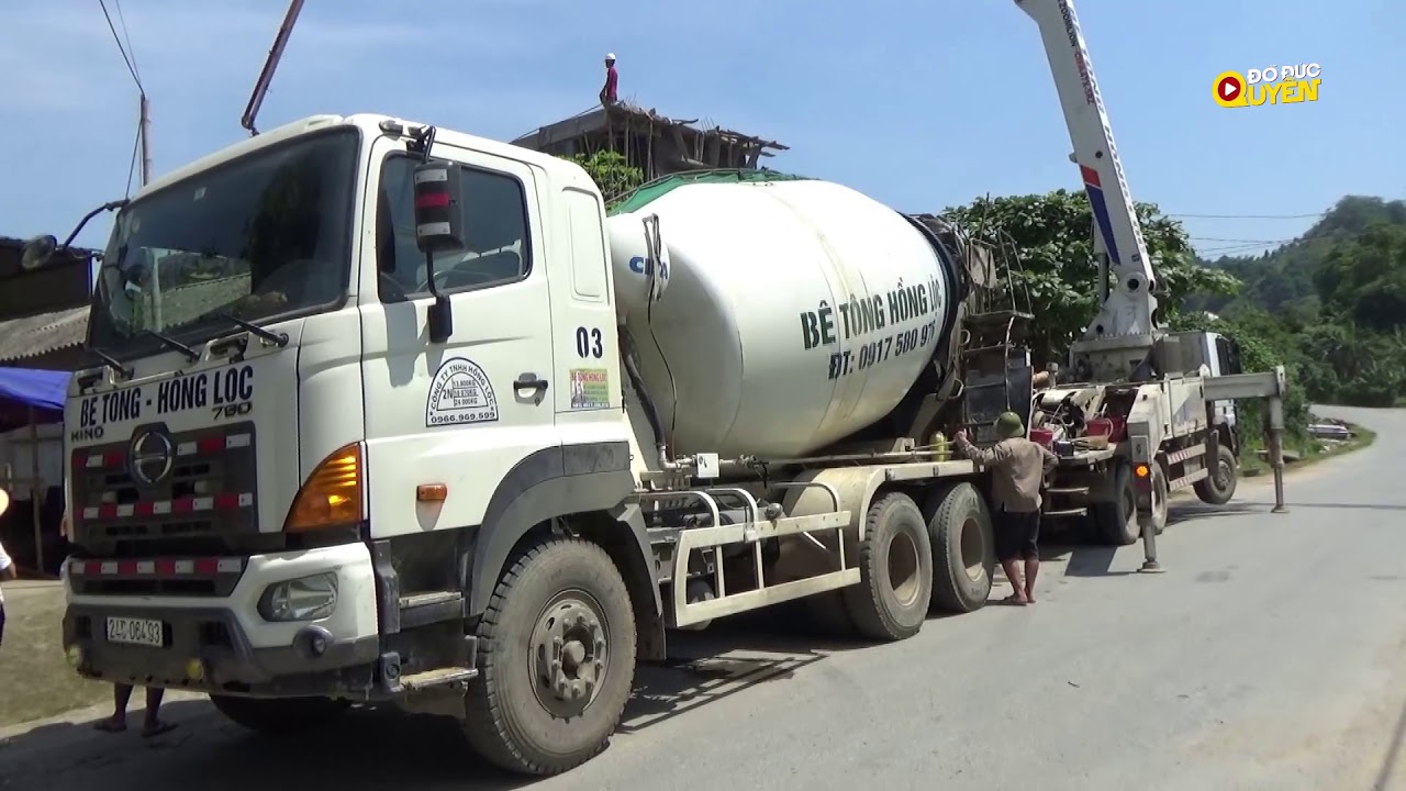 XE BƠM BÊ TÔNG VÀ XE TRỘN BÊ TÔNG TƯƠI LÀM VIỆC ☆ Xe Bồn Và Xe Phun Bê Tông Tươi | Đỗ Đức Quyền