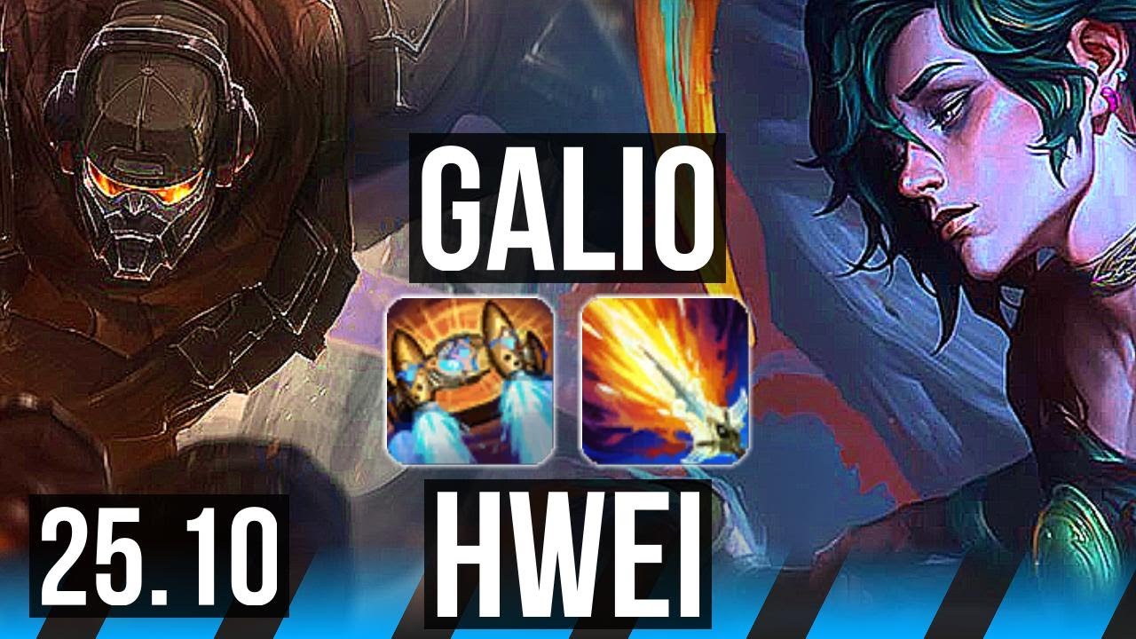 GALIO vs HWEI (MID) | 1200+ games | EUW Grandmaster | 25.10