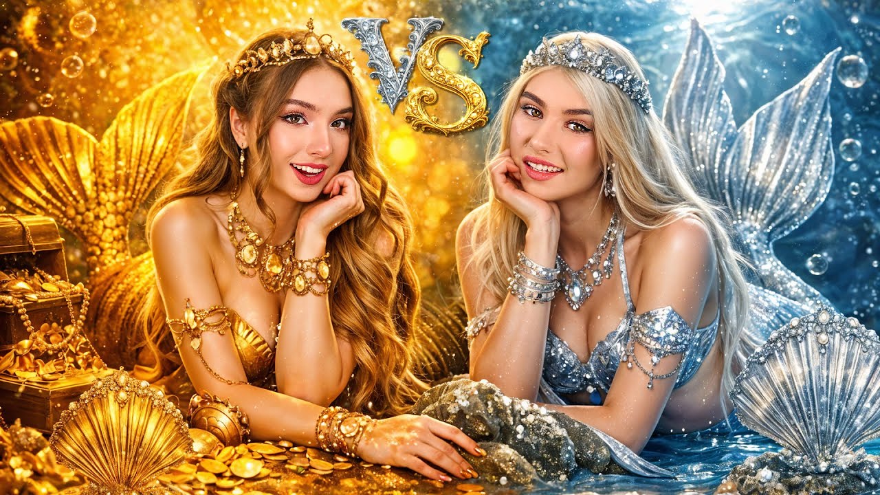 Золотая vs Серебряная Русалка! Русалки в Цветном Челлендже