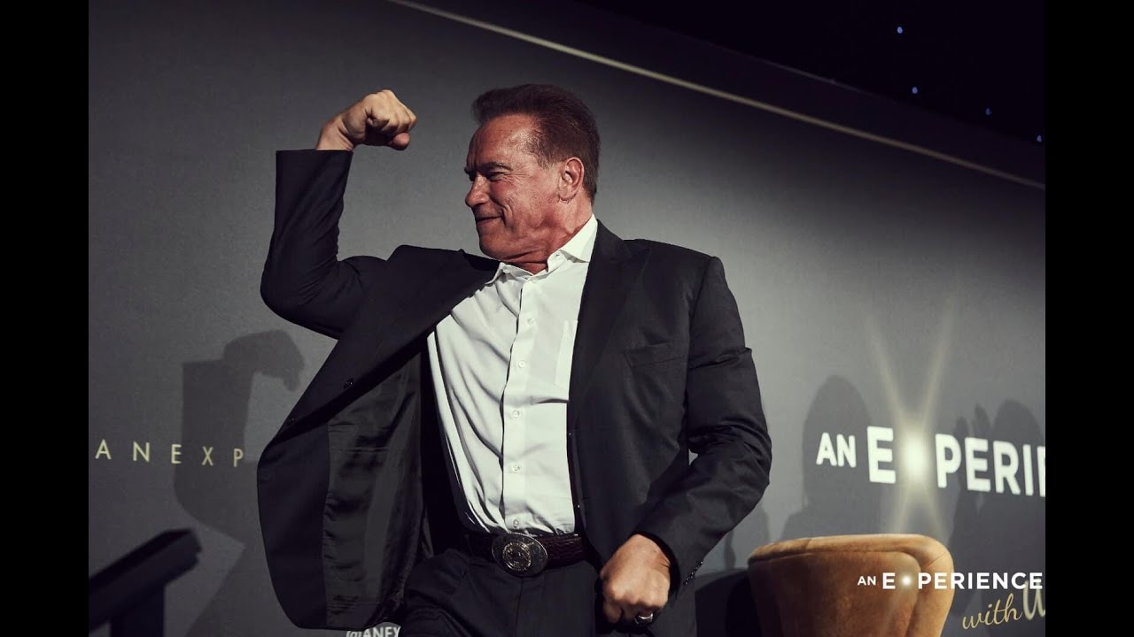 Arnold Schwarzenegger tells his amazing life story on stage in Birmingham UK