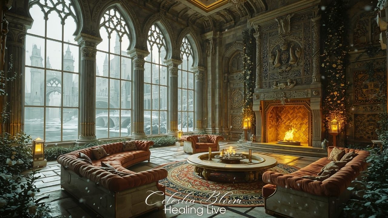 Winter Elven Castle LIVE 24/7 ❄️✨ | Soft Fantasy Music for Relaxation, Sleep & Cozy Calm