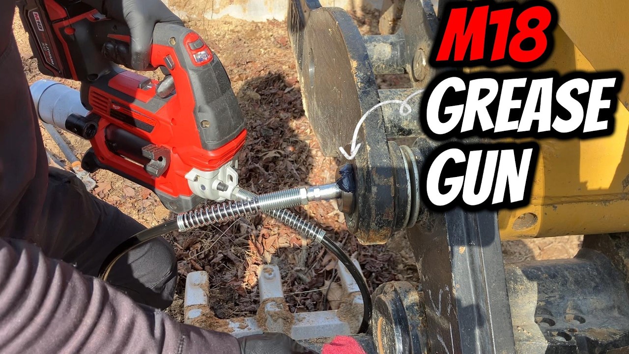 Testing out the M18 Grease Gun 2646-20 on the CAT 308