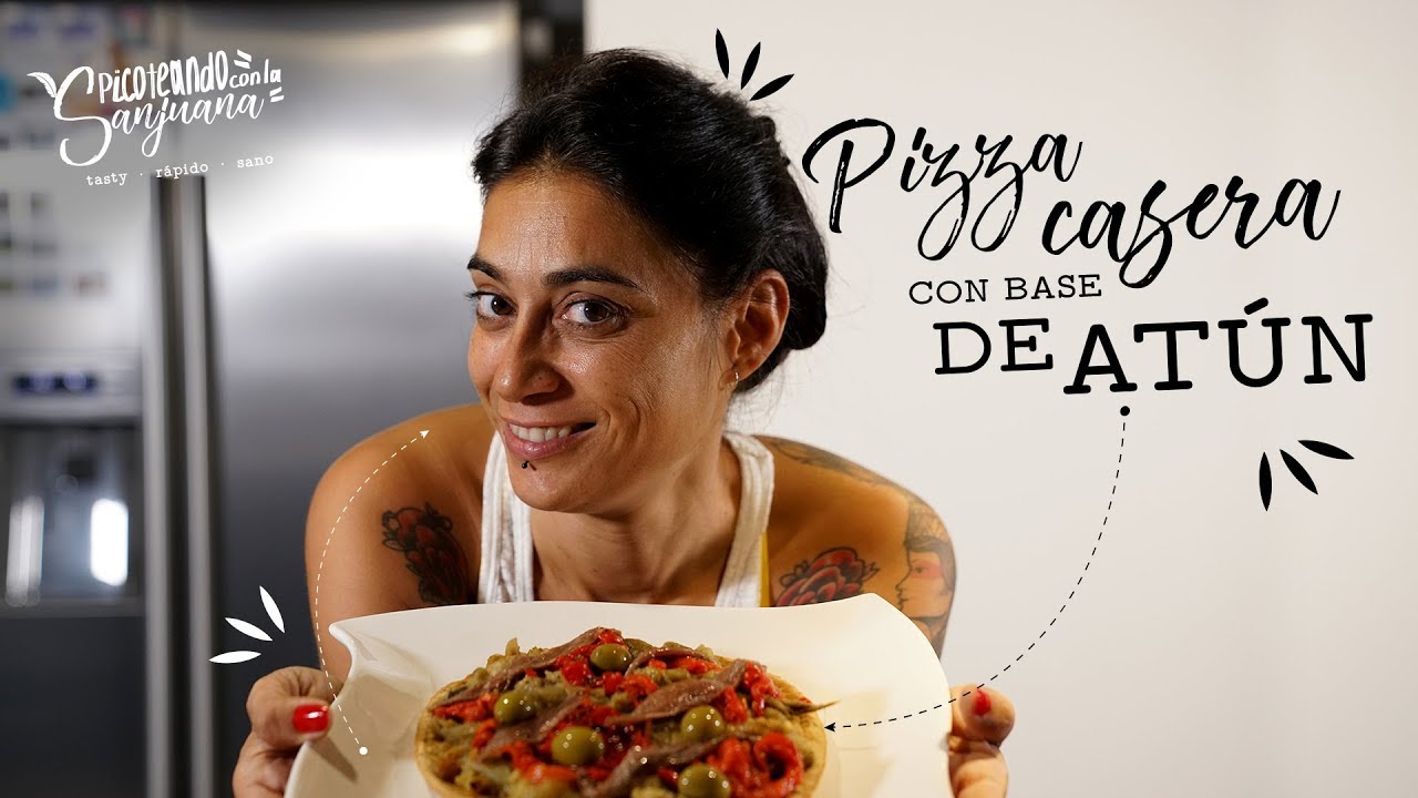 Pizza casera con base de atún