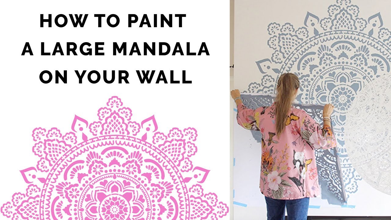 How to paint a large mandala stencil on your wall (DIY video)