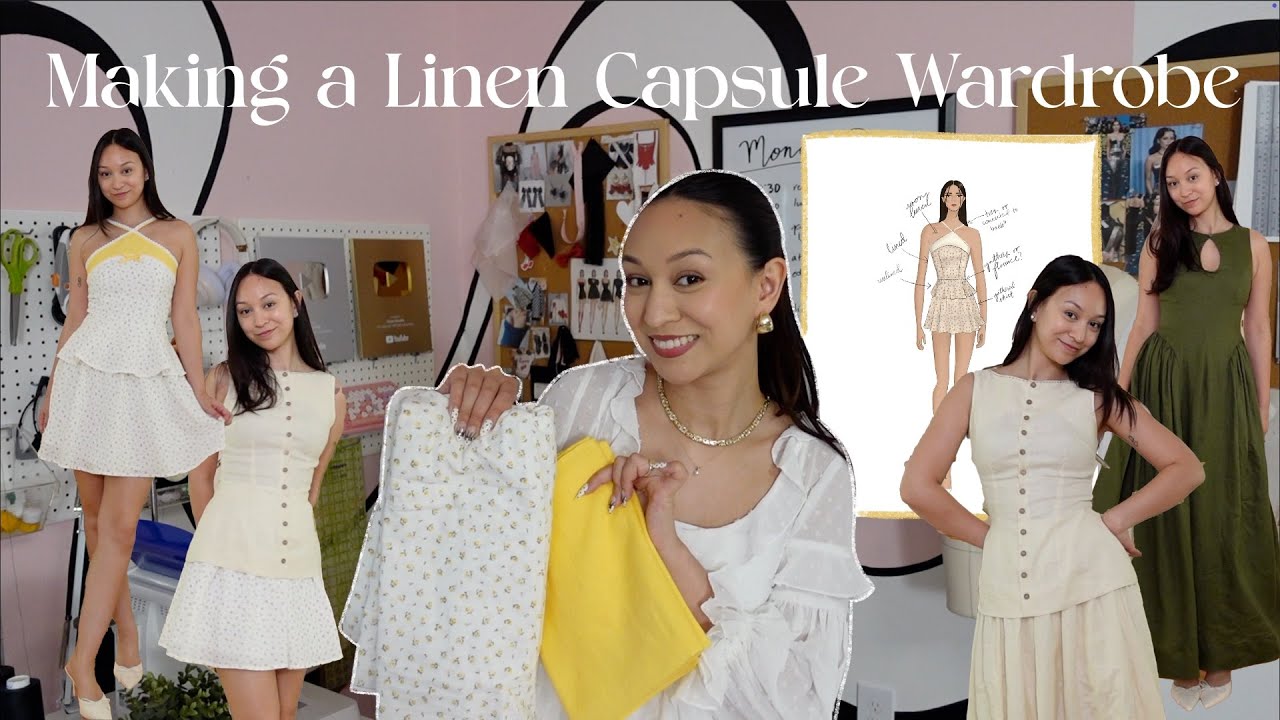 Making my new summer wardrobe with 🌼Linen🌼 (I sewed the cutest linen pieces you've ever seen)