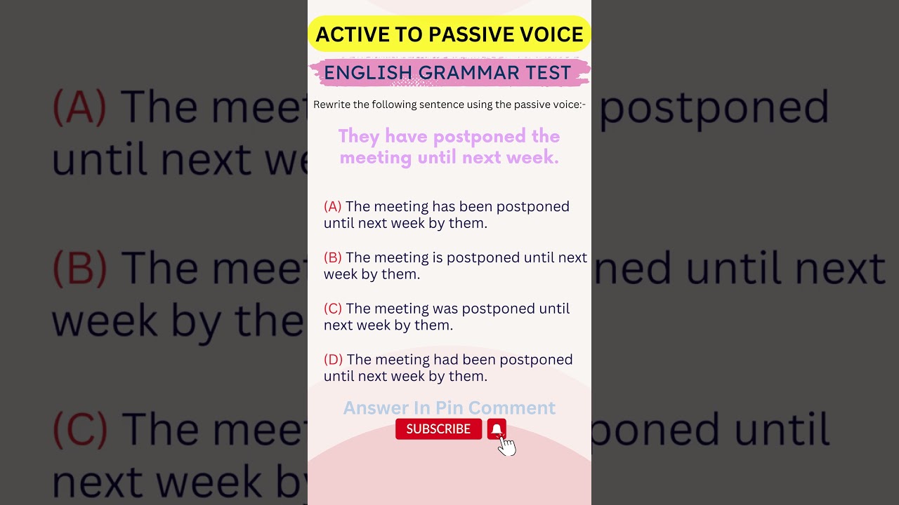 Active and Passive Voice in English | Learn with Quiz Questions and Answers