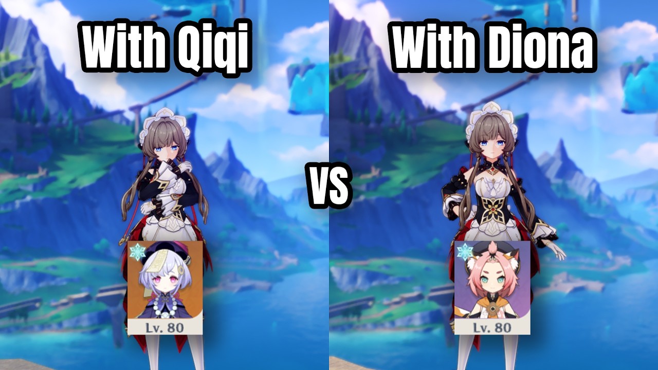 Sandrone with Qiqi vs Diona &ndash; Damage Comparison 🔥