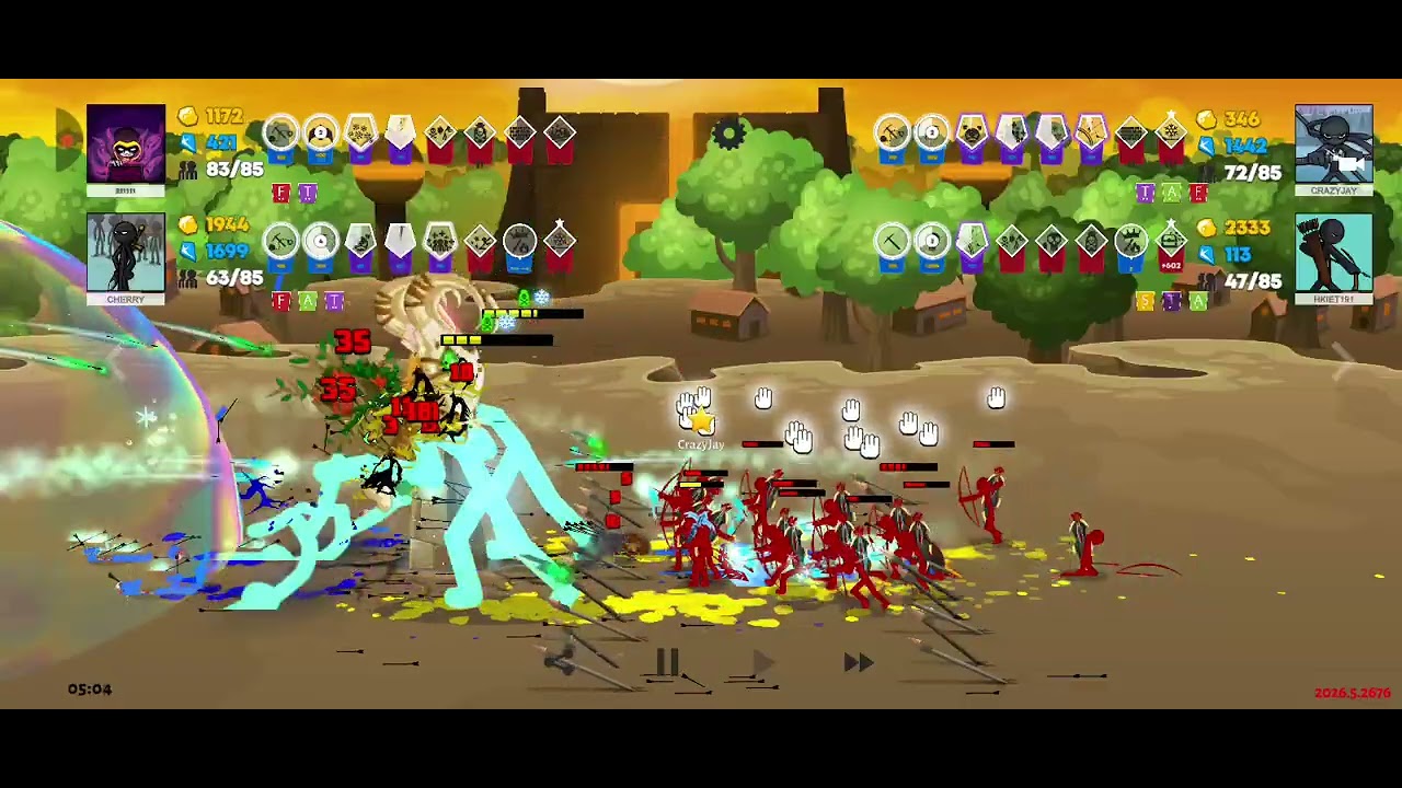 Epic match 2v2 deatmatch #stickwarsaga