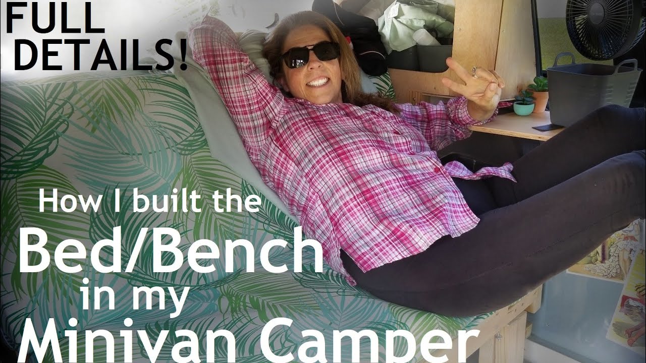 Full Bed/Bench Build Details! Easy, Cheap DIY for a Minivan Camper Conversion.