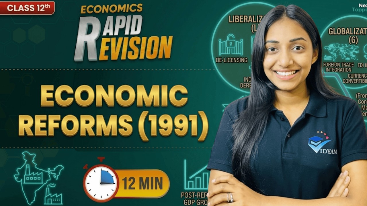 RAPID REVISION ECONOMIC REFORMS 1991 I 12TH IED CH-3 | VIDYAM | ANSHITA JINDAL