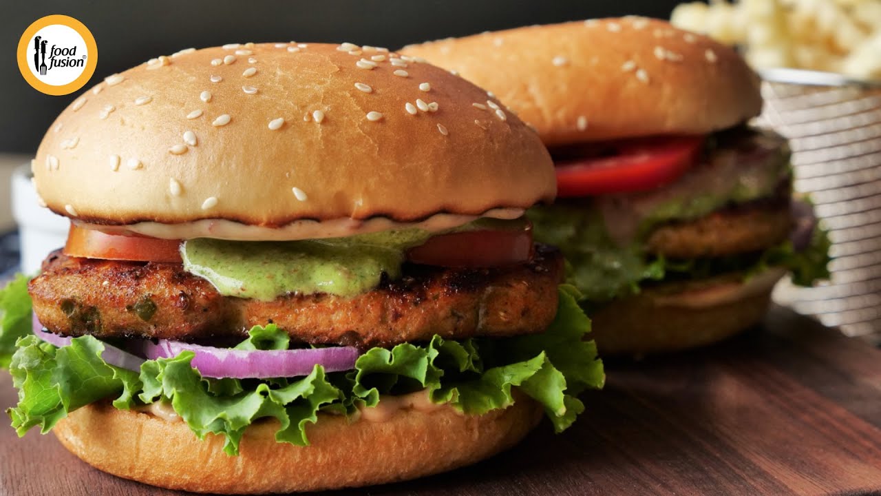 Grilled Chicken Chapli Burger Recipe By Food Fusion