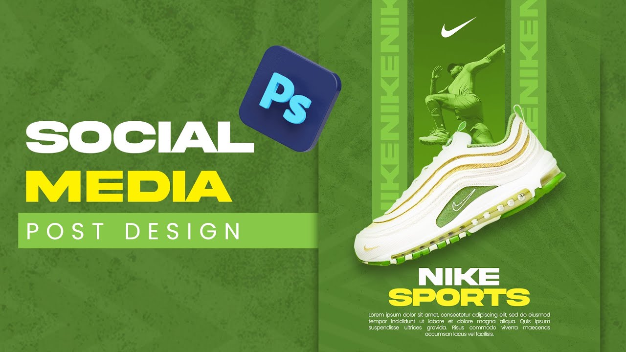 Easy Nike Shoe Post Design in Photoshop |Simple & Unique Social Media Post Tutorial #nike #photoshop