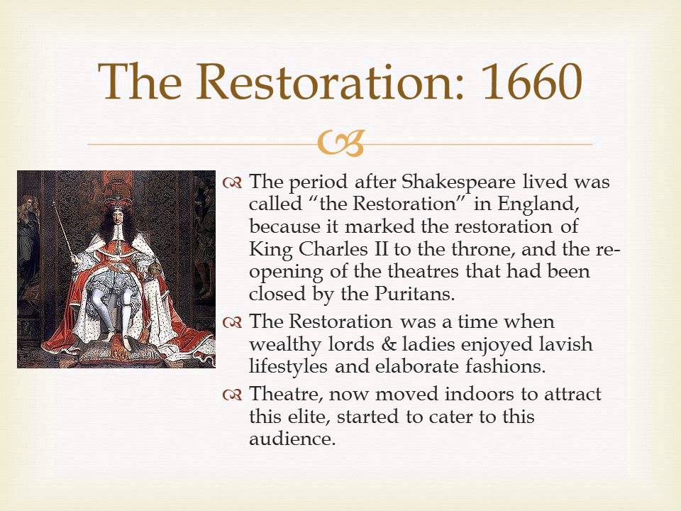 Restoration Comedy & Melodrama