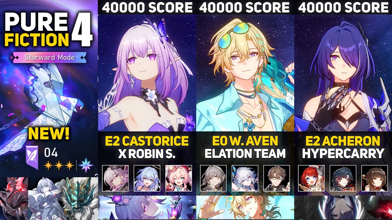E2 Castorice & E0 Waventurine Elation & E2 Acheron Hyper | Pure Fiction 4 Starward Mode | HSR 4.5